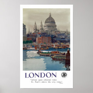 Póster Vintage London GWR Frank H. Mason Travel