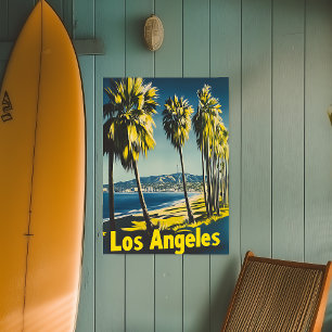 Póster Vintage Los Angeles California Travel Wall