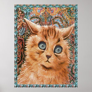 Póster Vintage Louis Wain Wallpaper Cat Art Poster