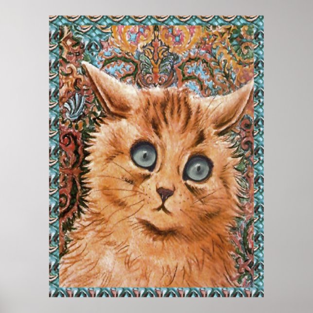 Póster Vintage Louis Wain Wallpaper Cat Art Poster (Frente)