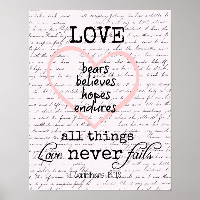 Póster Vintage Love Bible Verse (Frente)