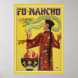 Póster Vintage Magic Fu Manchu Magician