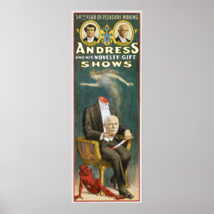 Póster Vintage Magician, Poster Andress