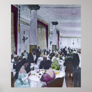 Póster Vintage magnífico titánico del comedor del RMS
