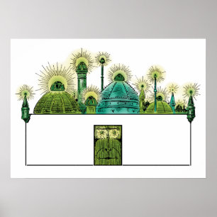 Póster Vintage mago de Oz, la ciudad esmeralda