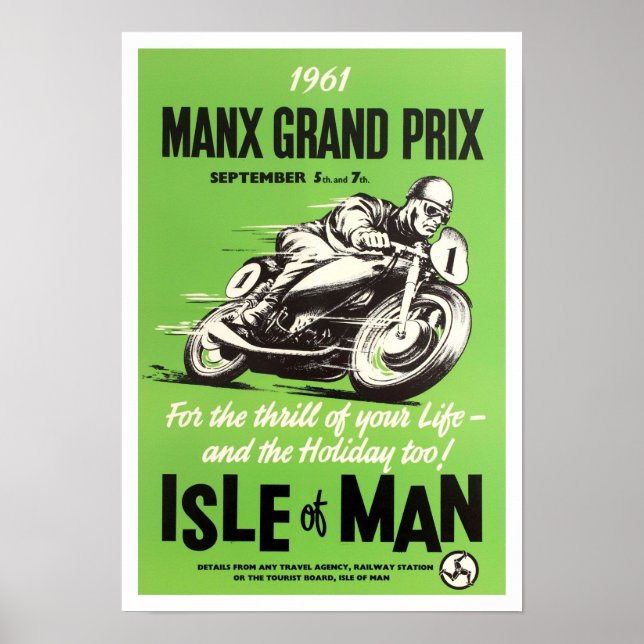 Póster Vintage Manx TT Isle of Man racing (Frente)