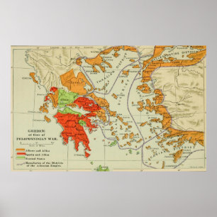 Póster Vintage Map of Ancient Greece (1904)