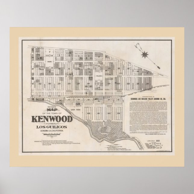 Póster Vintage Map of Kenwood (Frente)