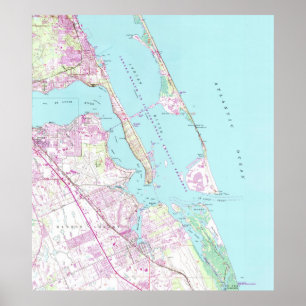 Póster Vintage Map of Port St Lucie Inlet (1948)