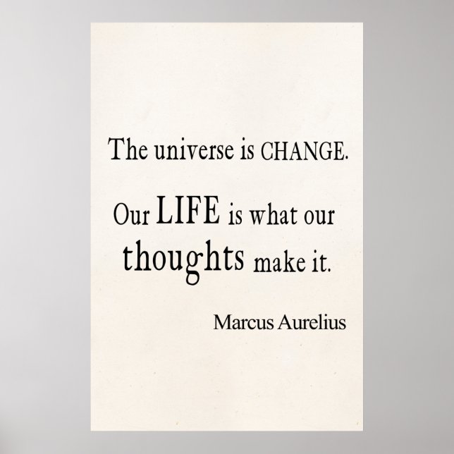 Póster Vintage Marcus Aurelius Universe Change Life Cita (Frente)