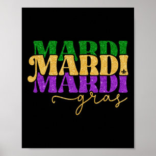 Póster Vintage Mardi Gras Festival New Orleans Mujeres Ho