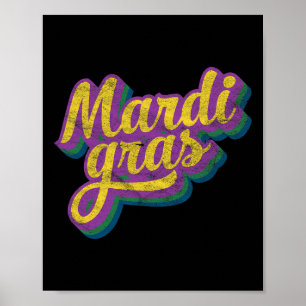 Póster Vintage Mardi Gras Gift Disfraz Retro Masquerade B
