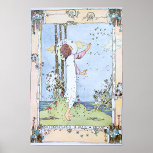 Póster Vintage "Mariposas Todo Azul" de Jessie M. King