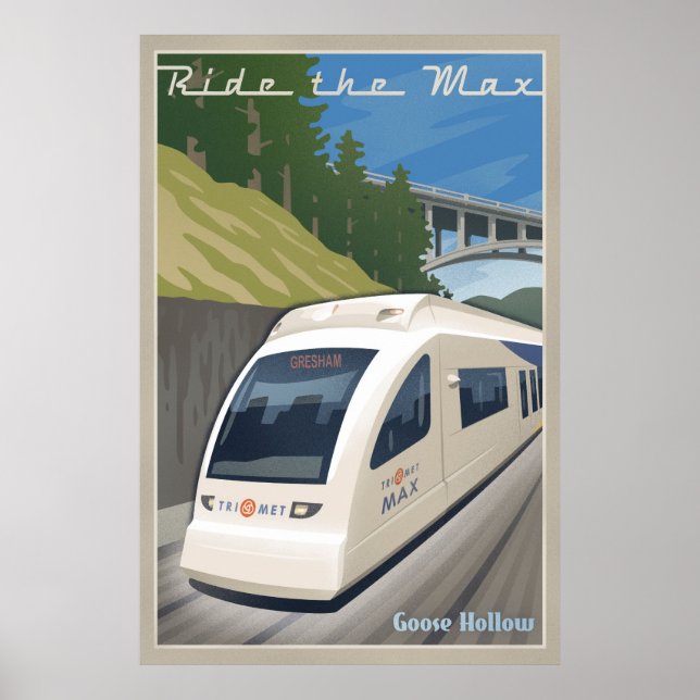 Póster Vintage Max Light Rail Travel Poster (Frente)