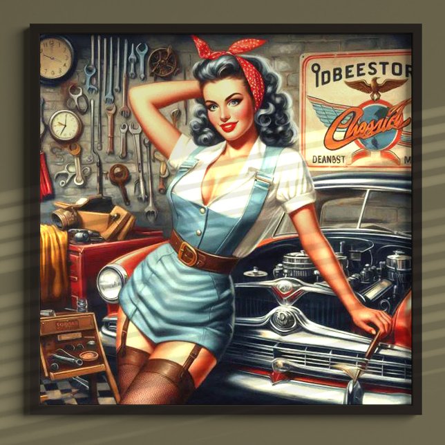 Póster Vintage Mechanic Pin Up (Subido por el creador)
