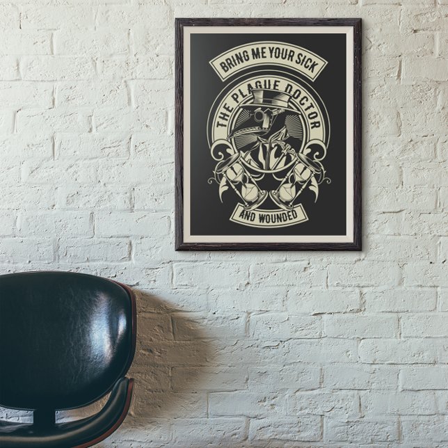 Póster Vintage Médica de la peste (plague doctor poster)