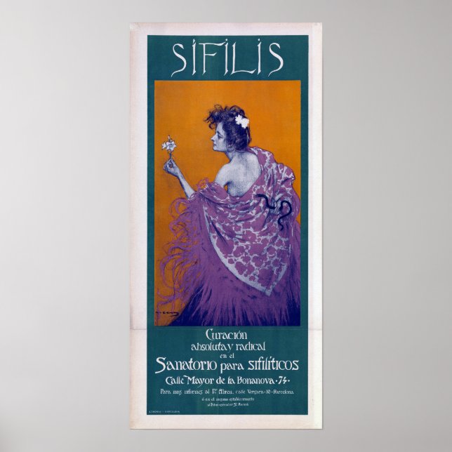 Póster Vintage Medical Syphilis Disease (Frente)