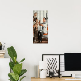 Póster Vintage Medicine, Médica pediatra con paciente