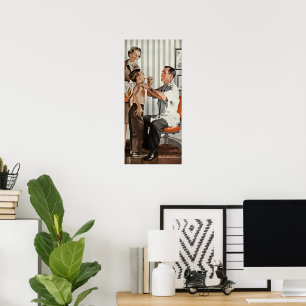 Póster Vintage Medicine, Médica pediatra con paciente