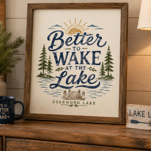 Póster Vintage Mejor Despertar Deerwood Lake