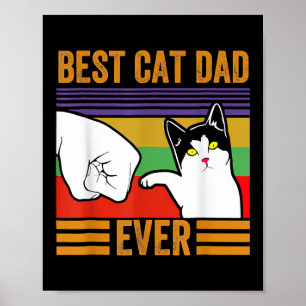 Póster Vintage Mejor Papá Gato Hombre Ajuste Bulto Padres