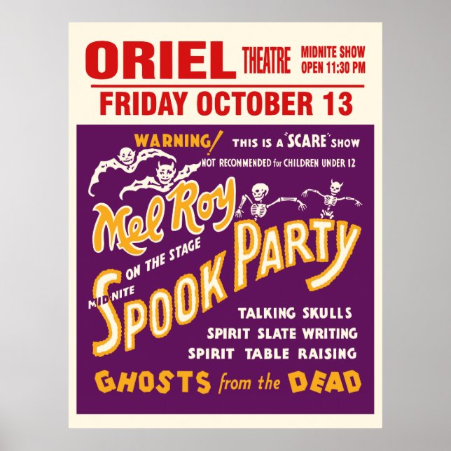 Póster Vintage Mel Roy Spook Show Poster (Frente)