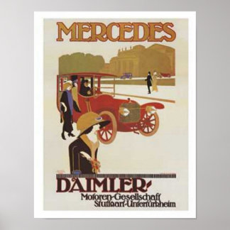 Póster Vintage Mercedes Daimler Ad 2