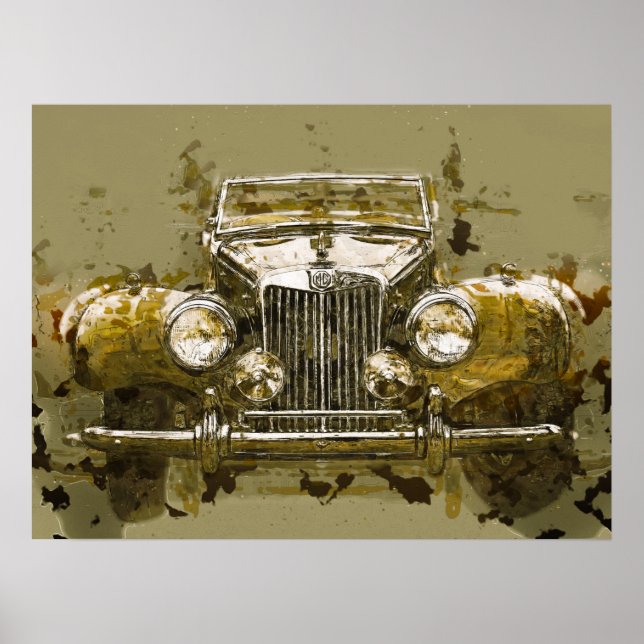Póster Vintage MG Sports Car (Frente)