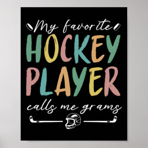 Póster Vintage Mi jugador de hockey favorito me llama abu