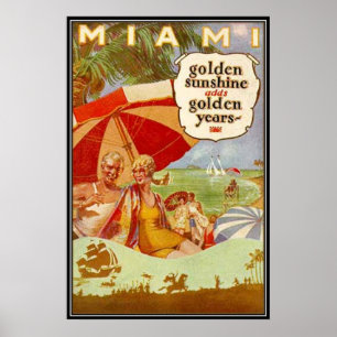 Póster Vintage Miami, Florida, Estados Unidos -