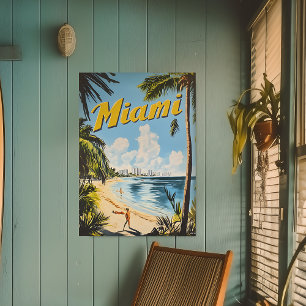 Póster Vintage Miami Florida Travel Wall