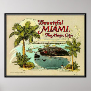 Póster Vintage Miami, la Florida, los E.E.U.U. -