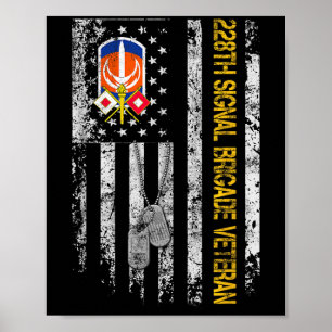 Póster Vintage militar de la brigada de señalización 228