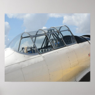 Póster Vintage Military Aircraft Cockpit