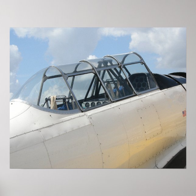 Póster Vintage Military Aircraft Cockpit (Frente)