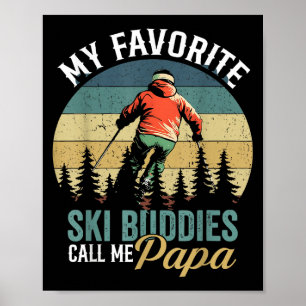 Póster Vintage, mis amigos favoritos del esquí, llámame p