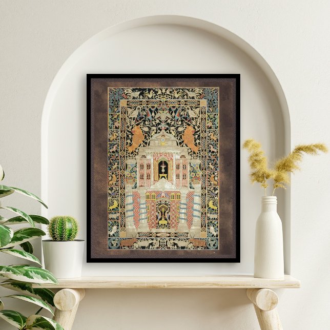 Póster Vintage Mizrach Jewish Plaque (Vintage Mizrach, indicating the direction of Jewish prayer, towards Jerusalem where the Temple stood)