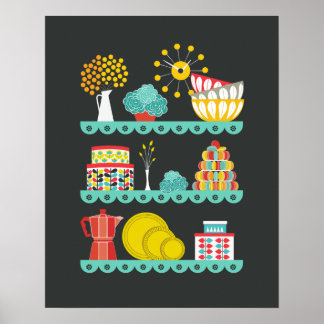 Póster Vintage Mod Kitchen