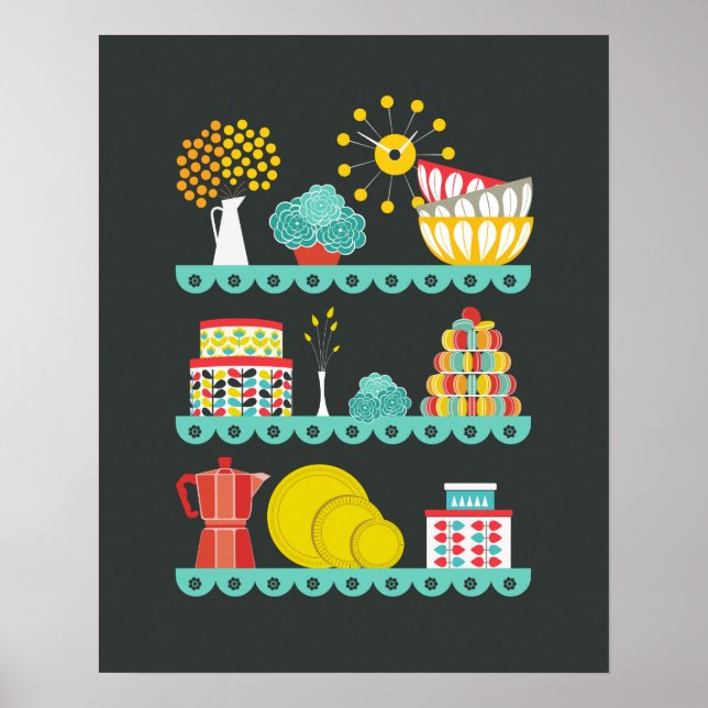 Póster Vintage Mod Kitchen (Frente)