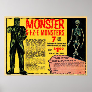 Póster Vintage Monsters Advertisement Art