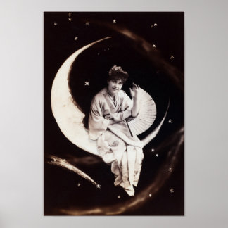 Póster Vintage Moon Lady Poster