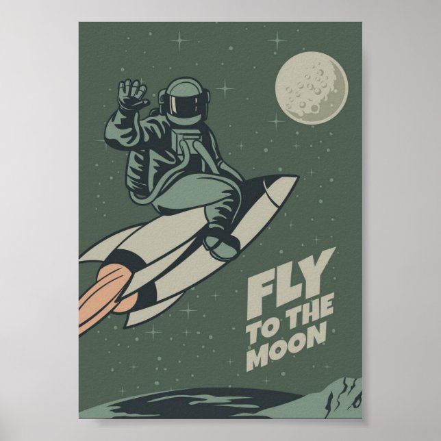 Póster Vintage Moon Travel Poster (Frente)