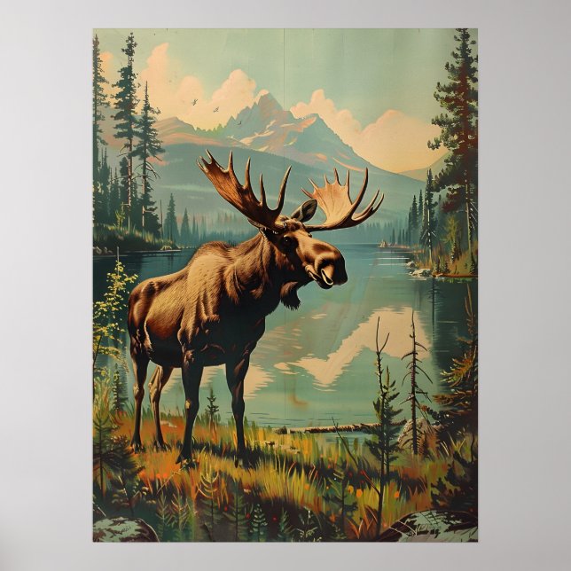 Póster Vintage Moose (Frente)