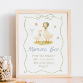 Póster Vintage Mother Goose Baby Shower Momosa Bar Poster