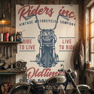 Póster Vintage Motorcycle Riders Inc