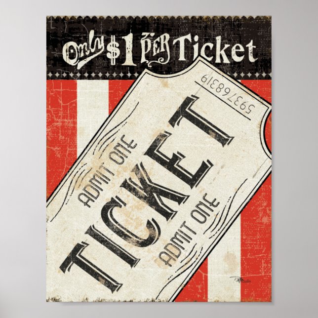 Póster Vintage Movie Ticket (Frente)