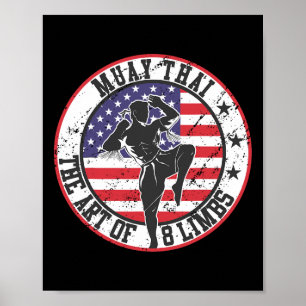 Póster Vintage Muay Thai Karate Boxing Artes marciales mi