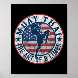 Póster Vintage Muay Thai Karate Boxing Artes marciales mi