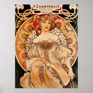 Póster Vintage Mucha Art Nouveau