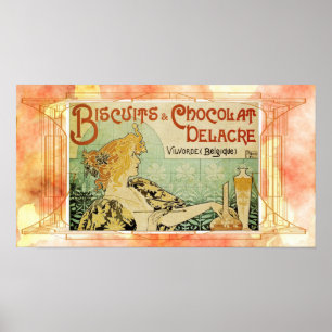 Póster Vintage Mucha Biscuits Poster